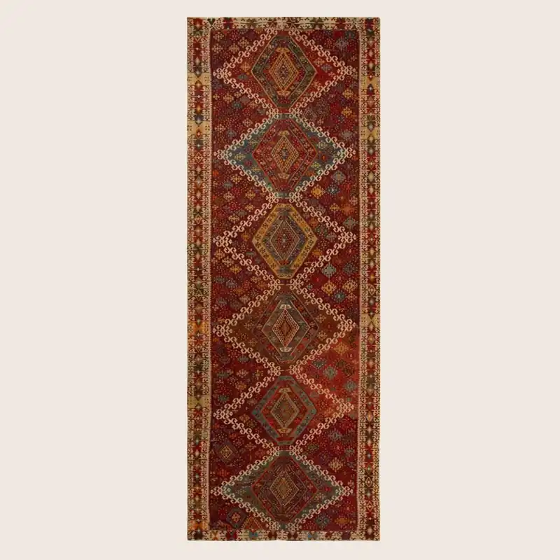 Red Antique Turkish Kilim Rug - 7'2" x 19'8"