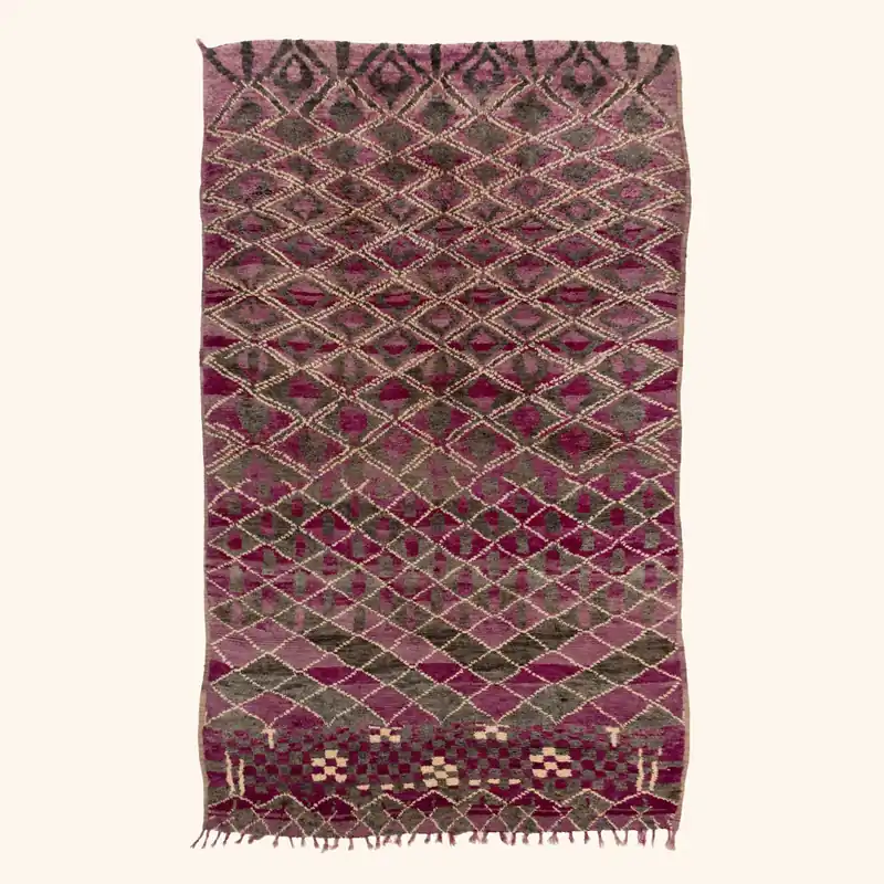 Red Vintage Moroccan Wool Rug - 6'9" x 11'10"