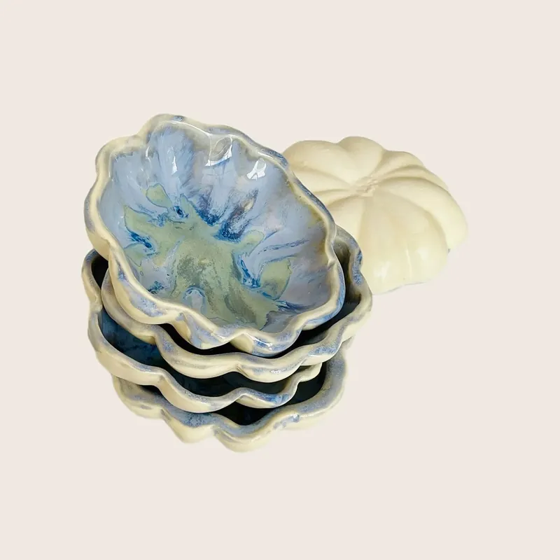 Acorn Ceramic Dish - Blue Nebula