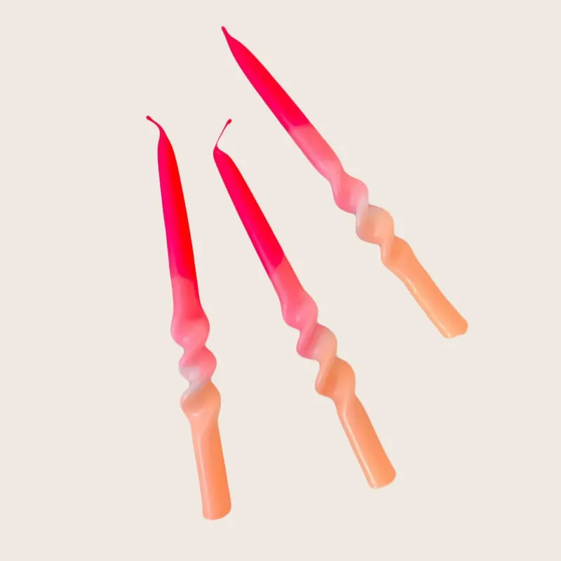 Flamingo Twister Taper Candle Set - Pink Stories