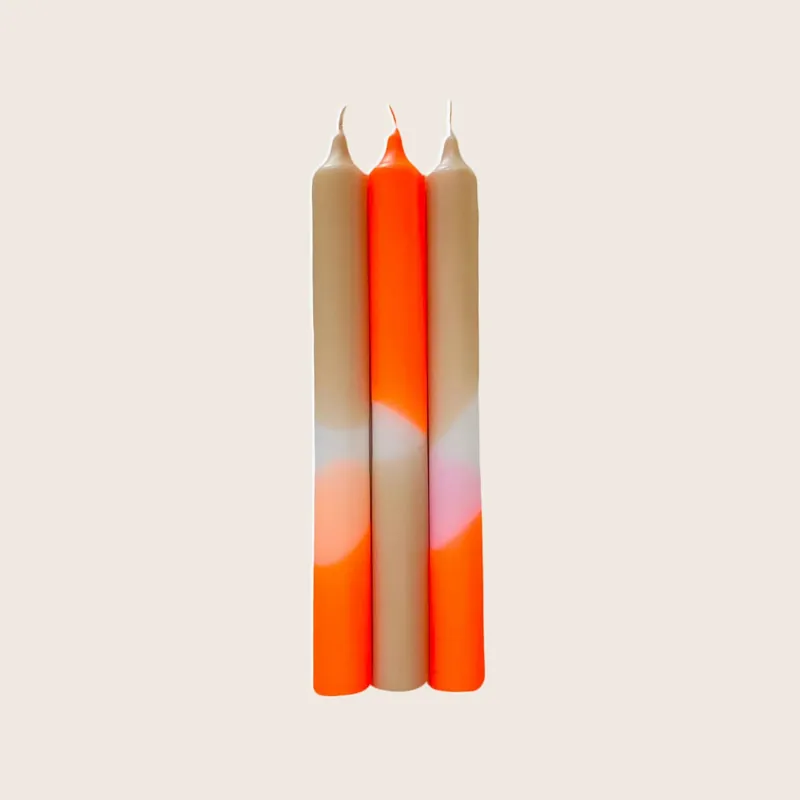 Papaya Sand Taper Candle Set - Pink Stories