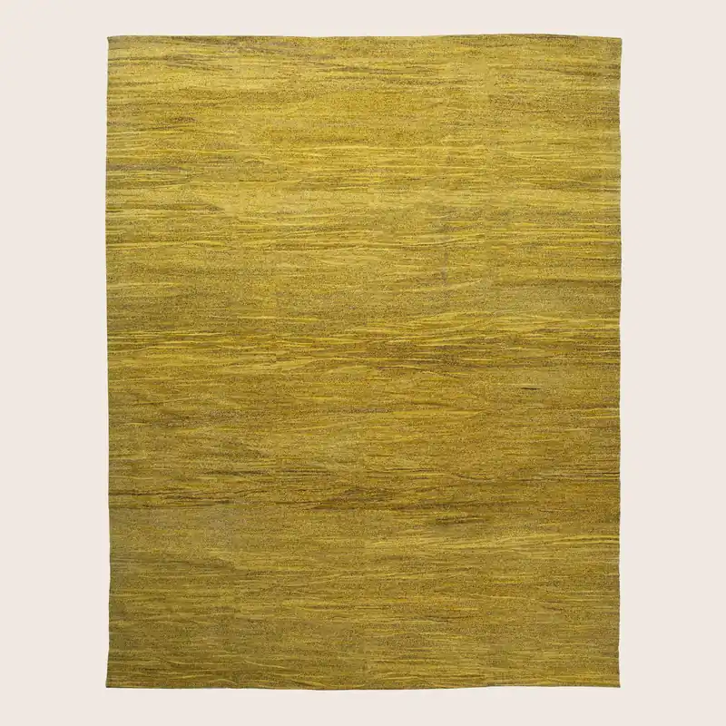 Yellow Flatweave Wool Rug - 10' x 13'