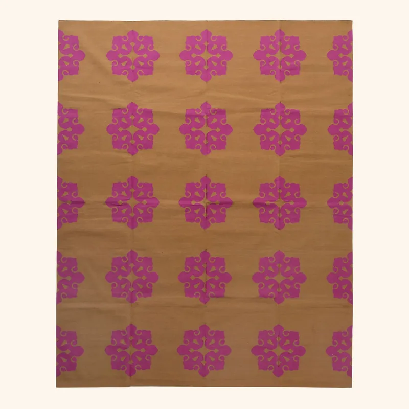 Pink Flatweave Cotton Rug - 7'10" x 9'10"