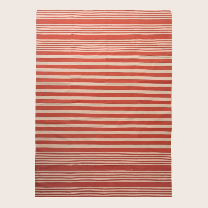 Red Flatweave Cotton Rug - 8'1" x 11'1"