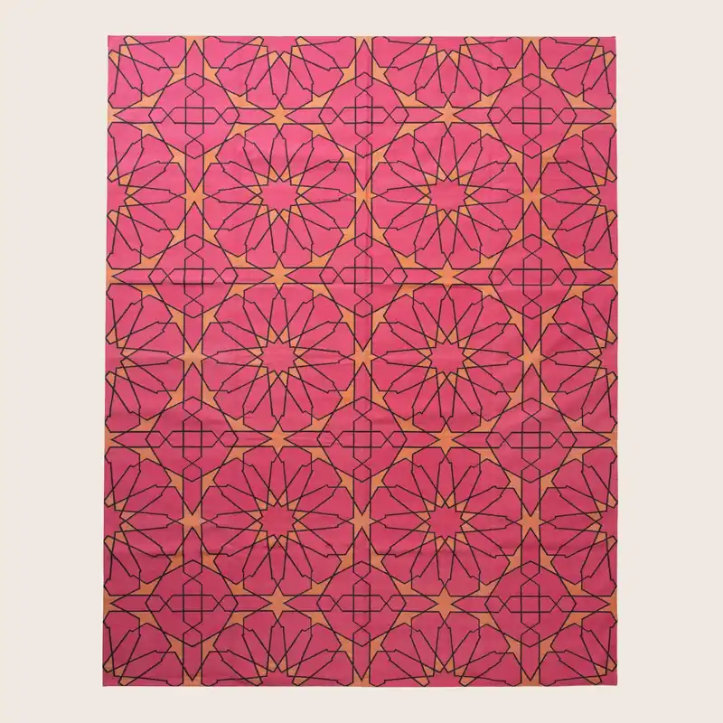 Pink Mosaic Flatweave Cotton Rug - 8'1" x 11'1"