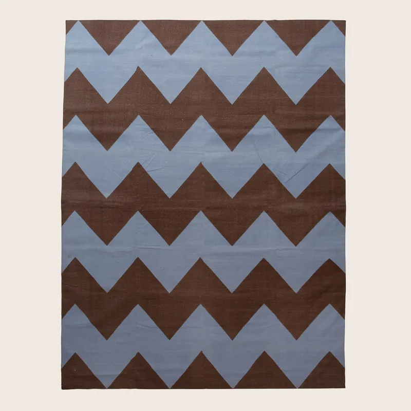 Blue Flatweave Cotton Rug - 8'10" x 11'7"