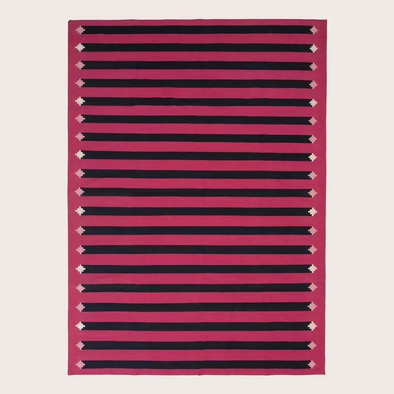 Pink Dhurrie Cotton Rug - 10' x 14'16