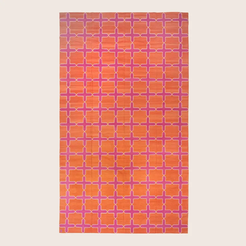 Purple Dhurrie Cotton Rug - 13'6" x 24"