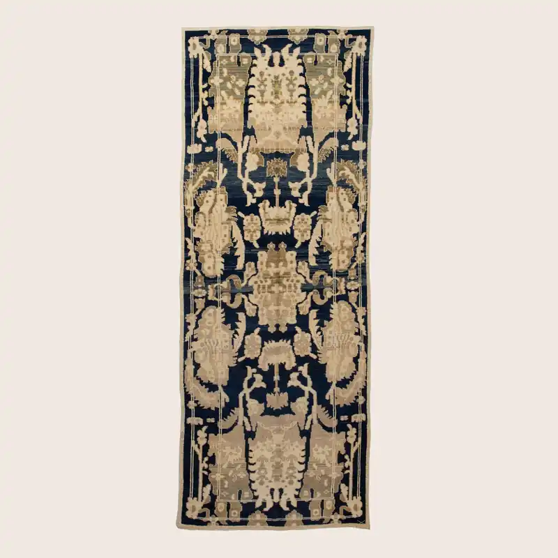 Black Vintage Flatweave Wool Runner - 5'4" x 15'4"