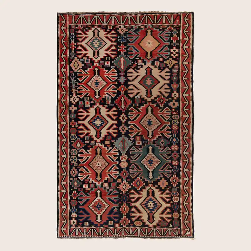 Red Vintage Anatolian Wool Kilim - 6' x 12'4"