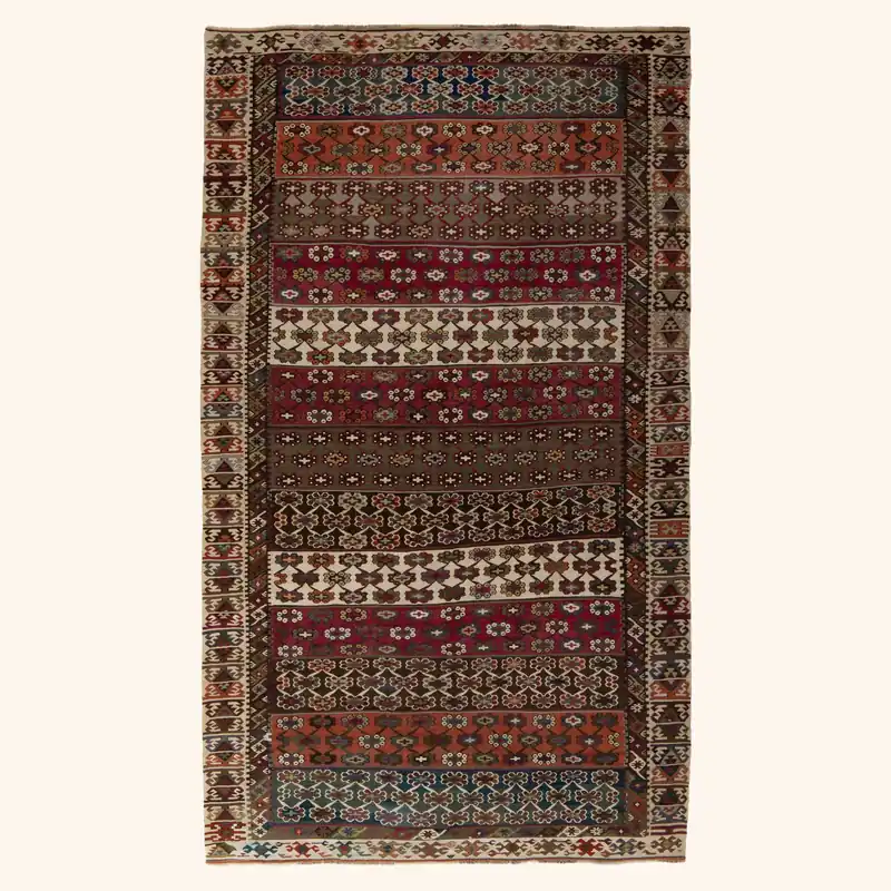 Multicolored Flatweave Wool Rug - 6'5" x 10'9"