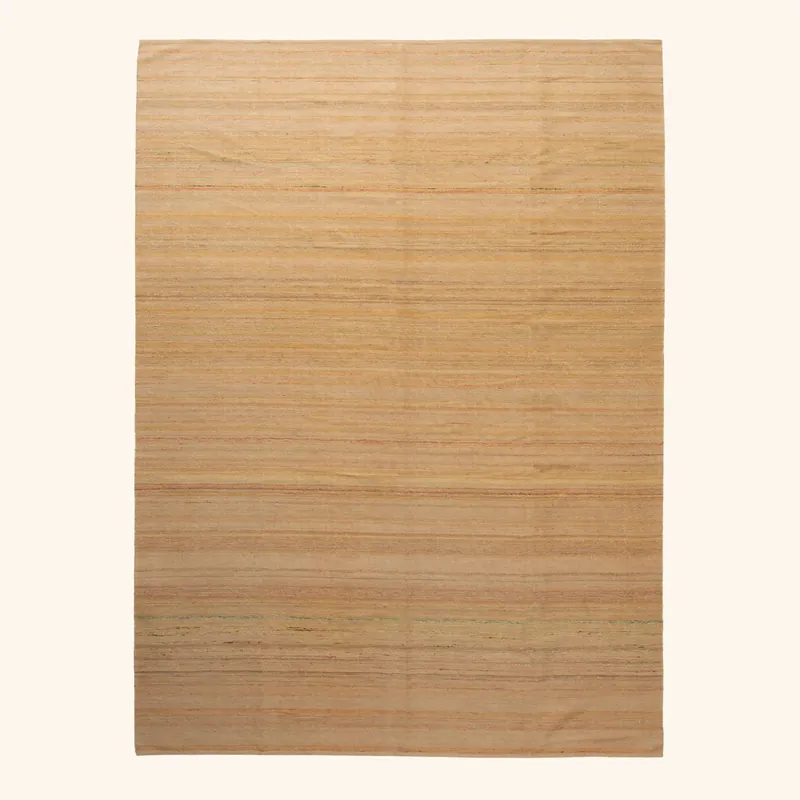 Yellow Flatweave Silk Cotton Blend Rug - 9' x 12'