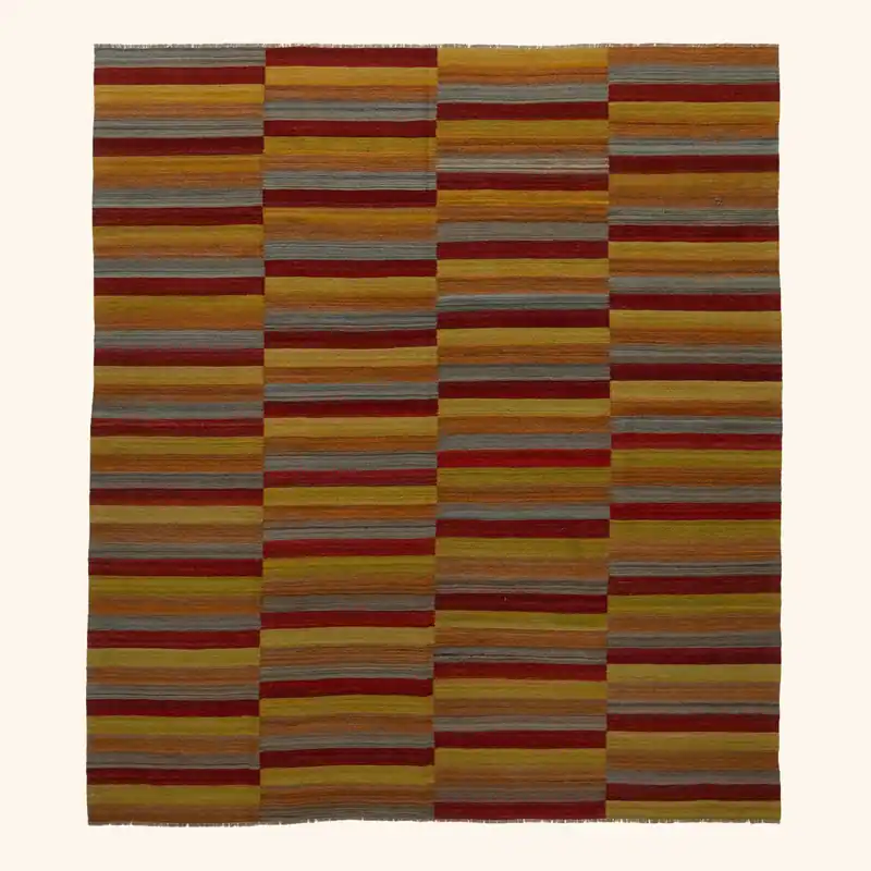 Multi Flatweave Wool Rug - 8'2" x 9'