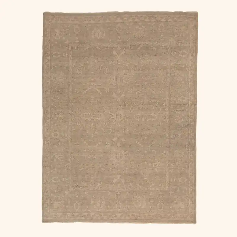 Beige Fresco Traditional Wool Rug - 7'3" x 9'8"