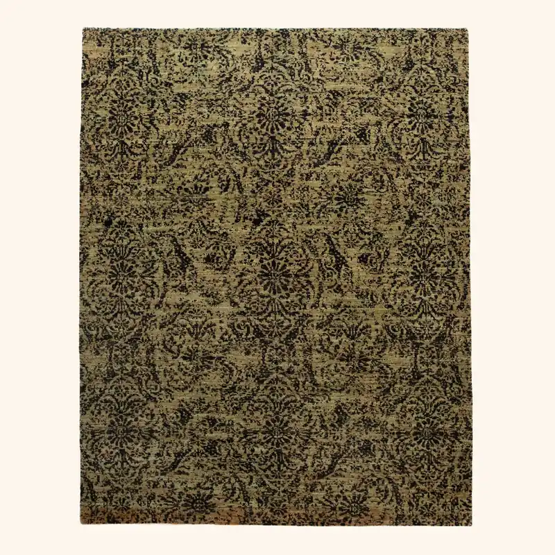 Yellow Transitional Wool Rug - 8' x 10'1"