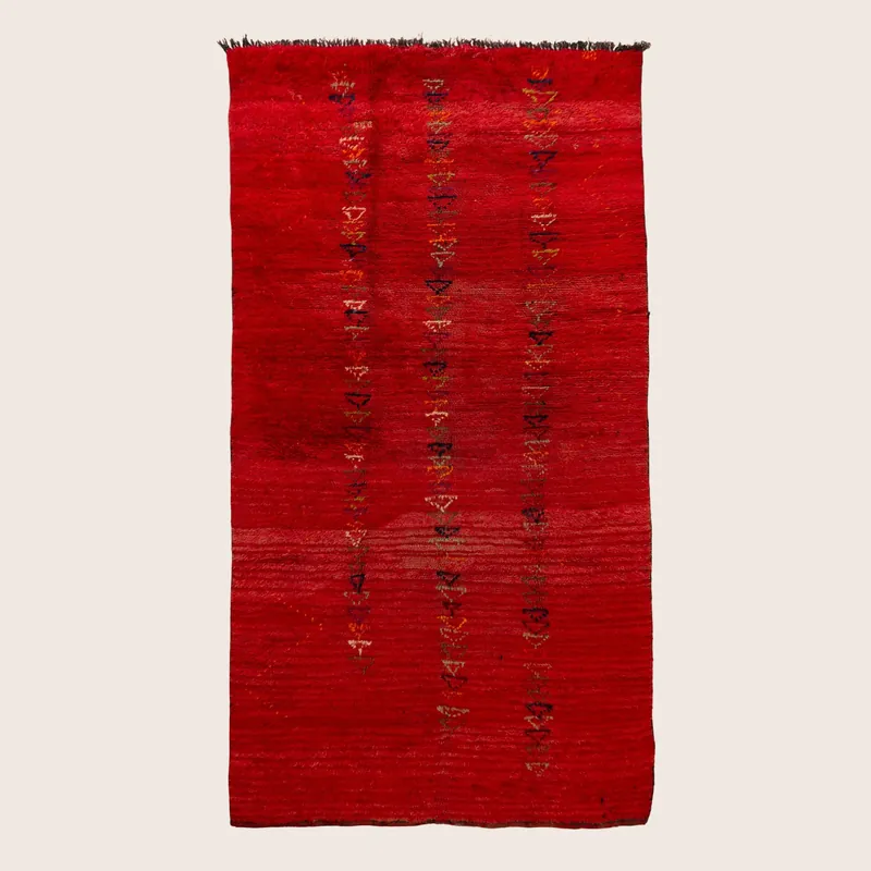 Red Moroccan Wool Rug - 6'3" x 11'10"