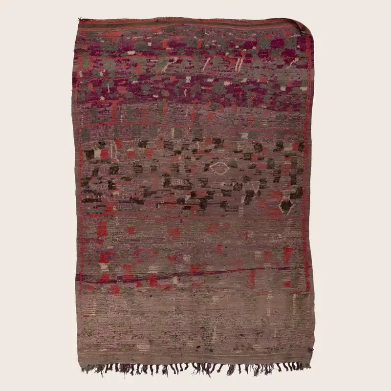 Burgundy Moroccan Wool Rug - 5'9" x 9'2"