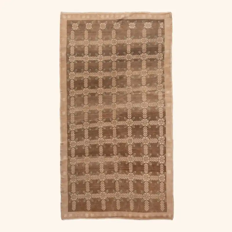 Beige Modern Wool Rug - 5' x 9'6"