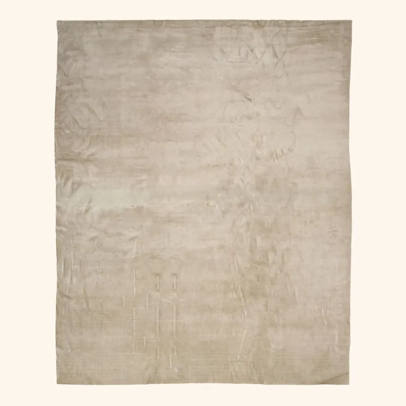 Beige Solid Tibetan NuSilk Rug - 12' x 15'