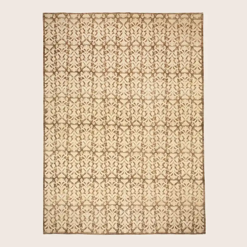 Beige Traditional Wool Rug - 10'1" x 13'10"