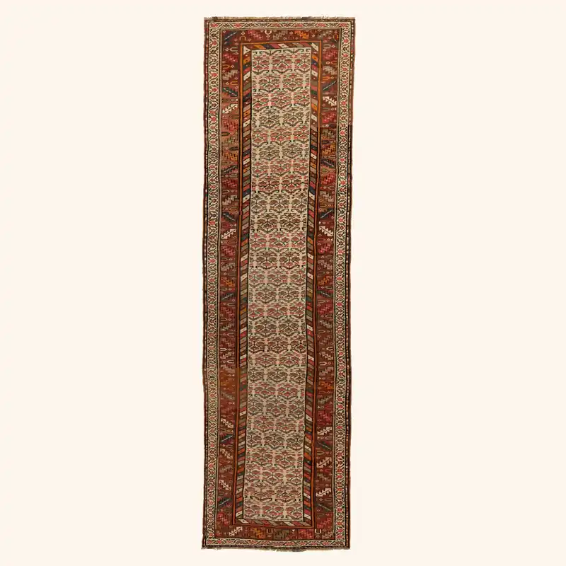 Red Traditional Wool Persian Runner - 3'5" x 14'1"