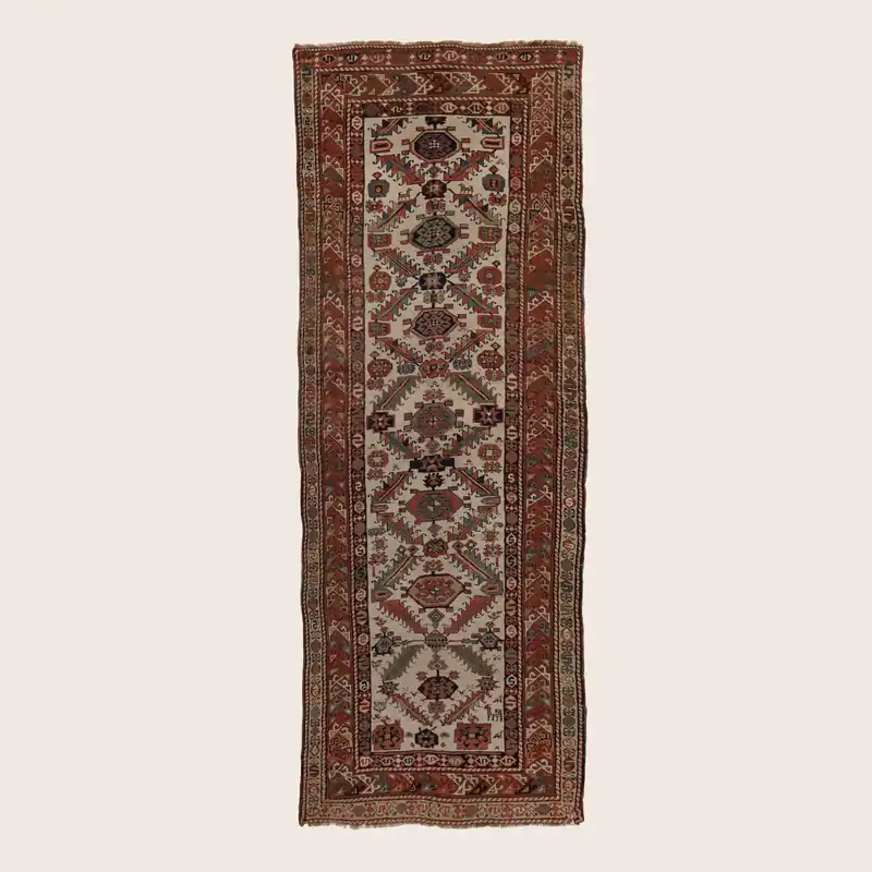 Red Traditional Wool Persian Runner - 3'10" x 11'8"
