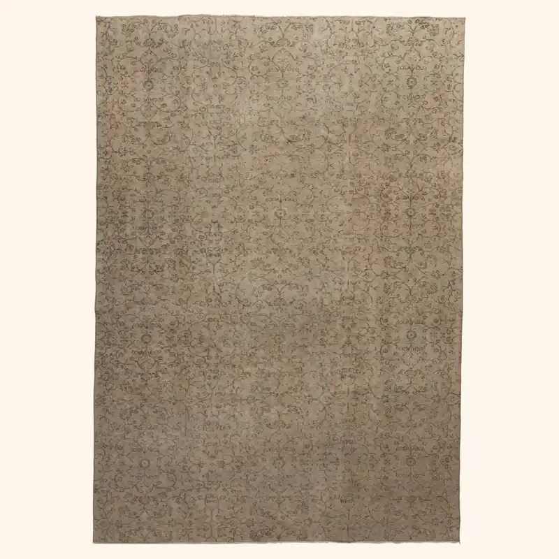 Brown Traditional Cotton Rug - 6'10" x 10'1"