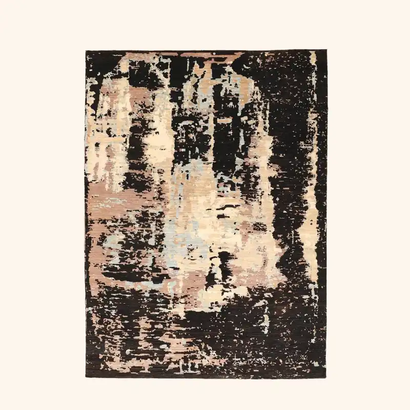 Black Transitional Silk Rug - 9'9" x 13'8"