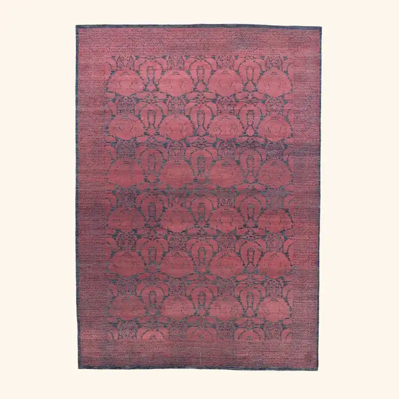 Pink Transitional Silk Rug - 9'11" x 14'