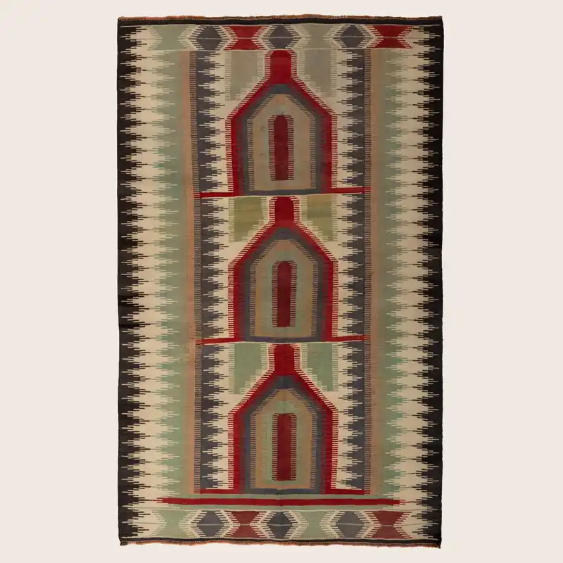 Multicolored Traditional Wool Rug - 3'4" x 5'5"