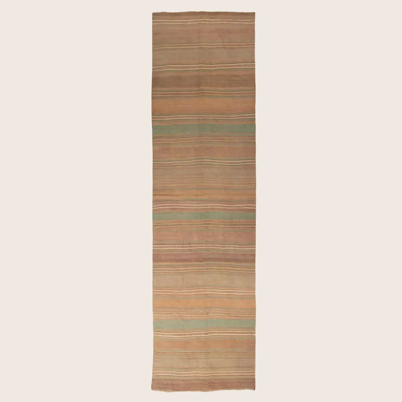 Multicolored Traditional Wool Runner - 4'1" x 19'1"