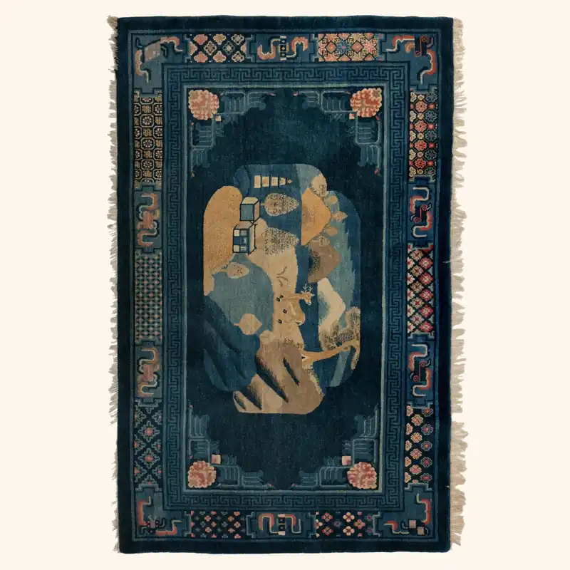 Antique Chinese Wool Rug - 5'3" x 8'7"