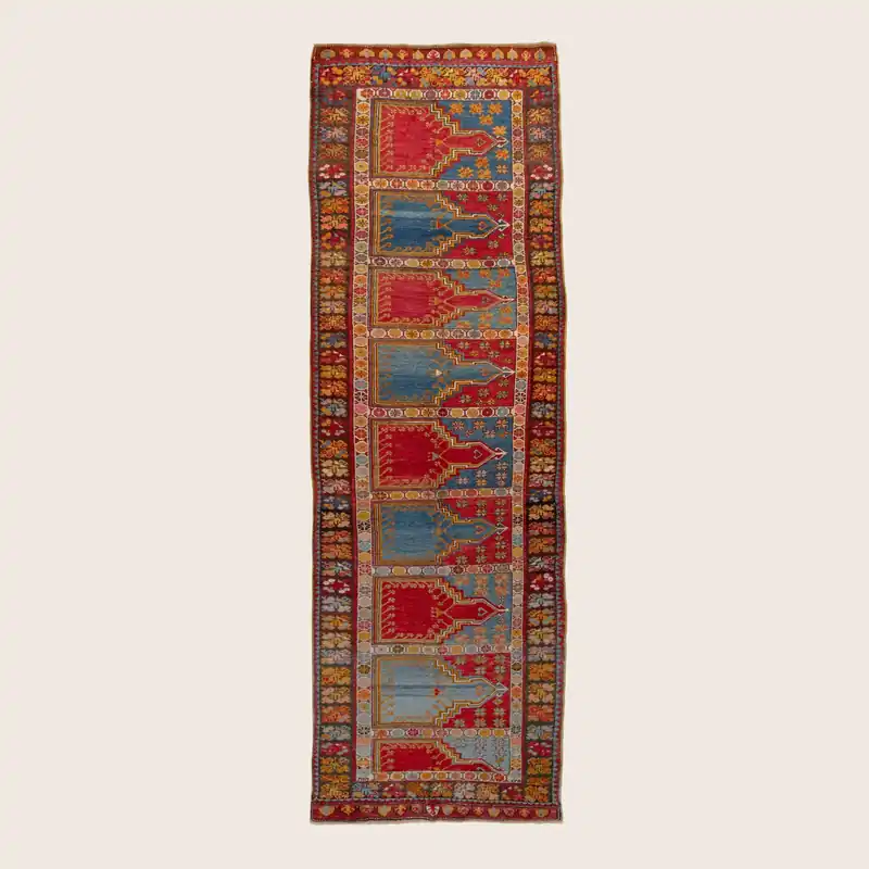 Multicolored Traditional Wool Runner - 4'2" x 13'