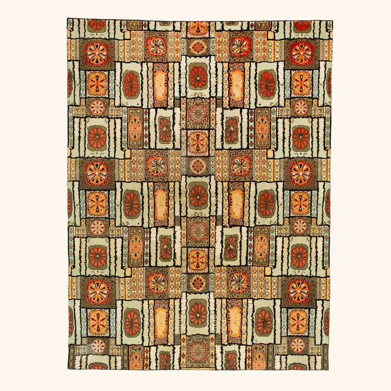 Multicolored Traditional Wool Rug - 9'2" x 12'6"