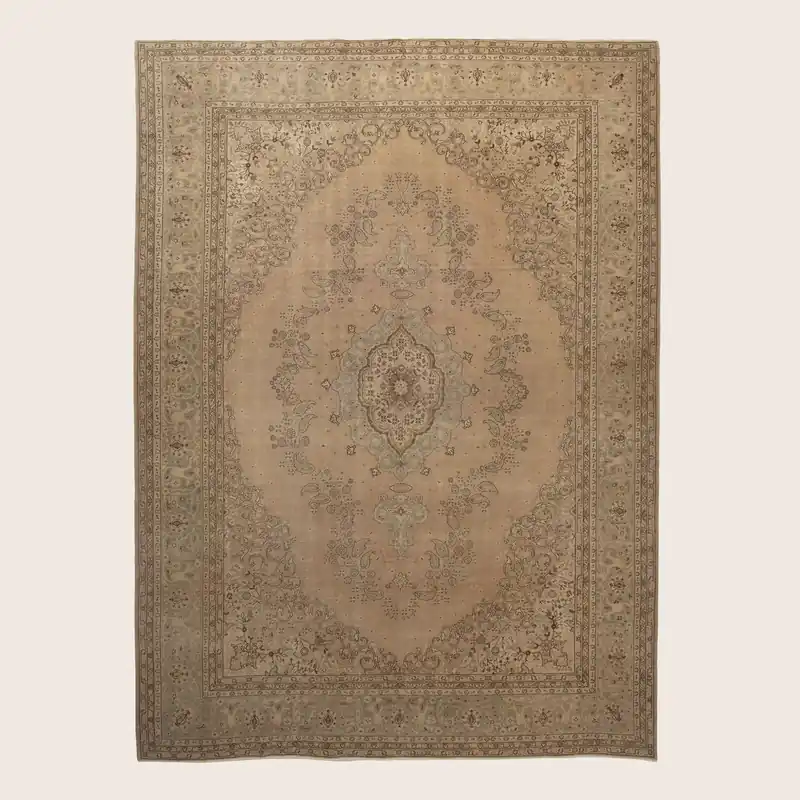 Beige Traditional Wool Rug - 10'1" x 13'4"