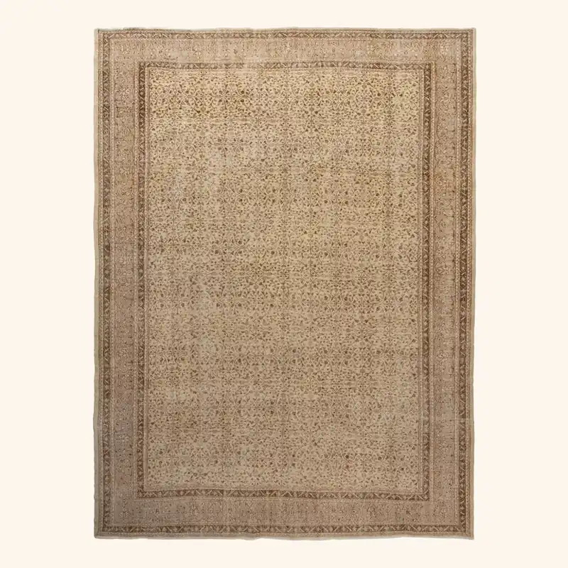 Beige Traditional Wool Rug - 10'2" x 13'9"