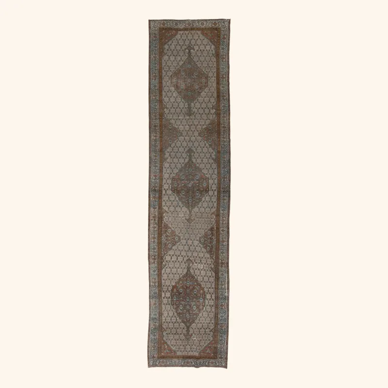 Blue Traditional Wool Runner - 3'8" x 16'5"