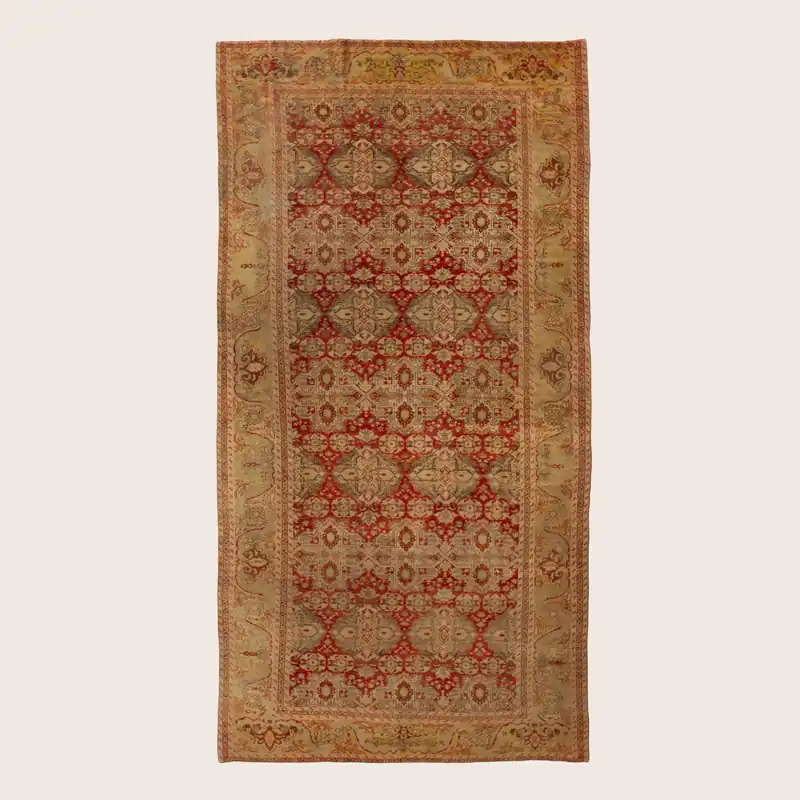 Red Vintage Traditional Wool Rug - 6'04" x 12'1"