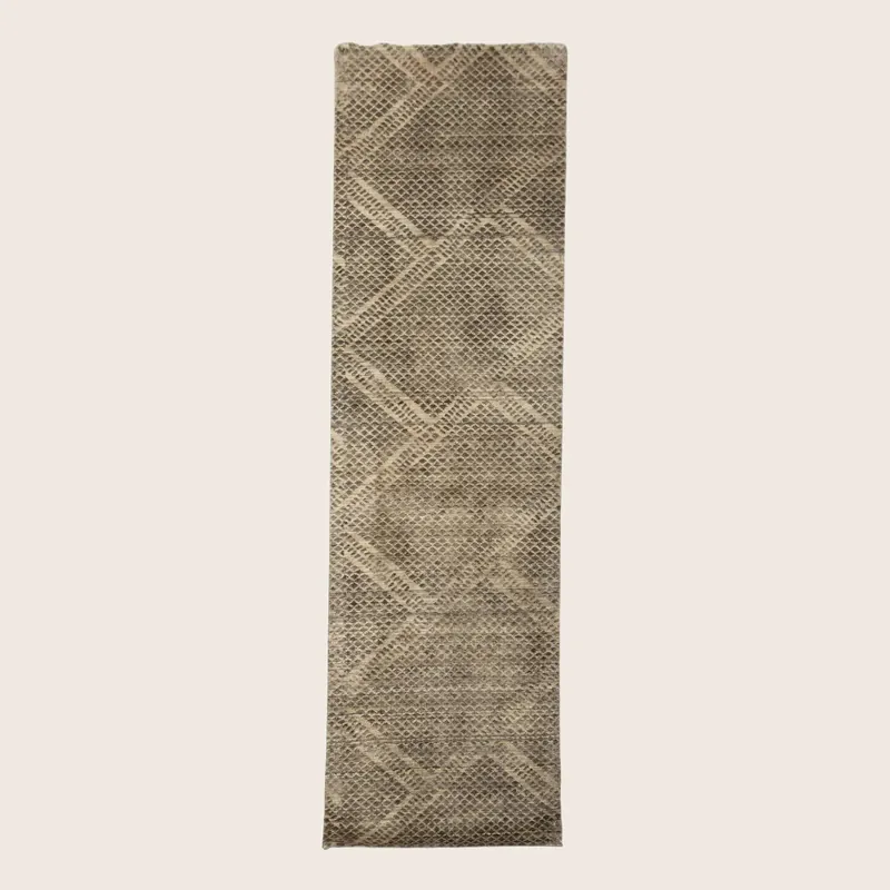Brown Alchemy Transitional Silk Wool Blend Runner - 02'10" x 09'06"
