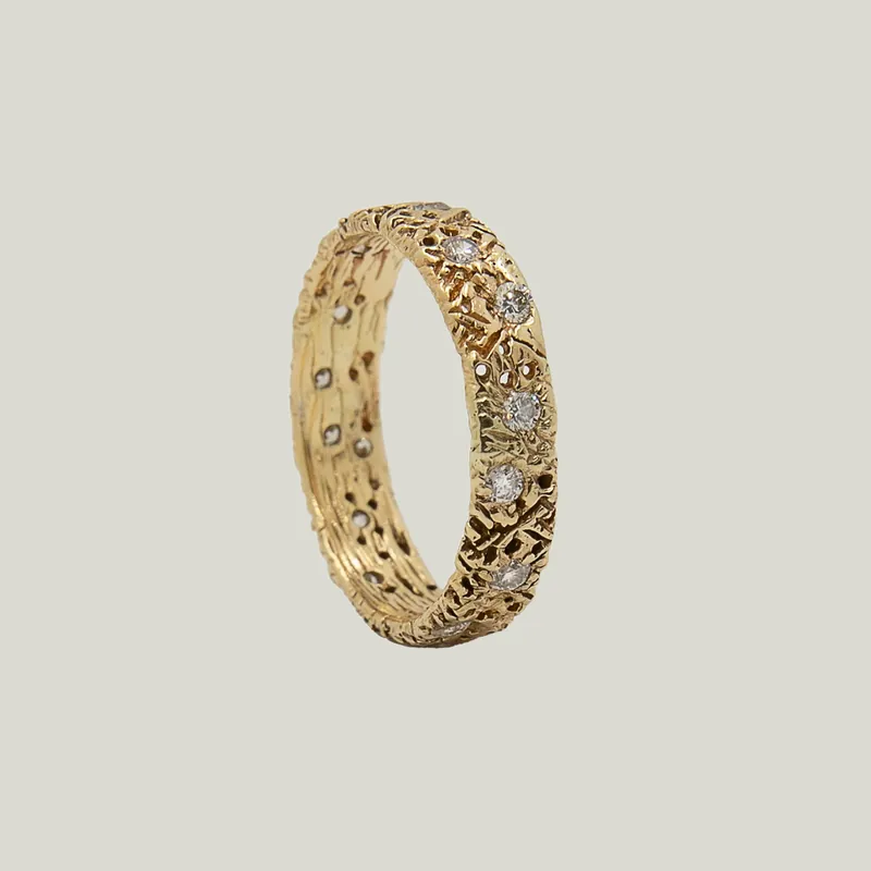 14K Gold Lace Eternity Diamond Band - Danielle Welmond (Leased)