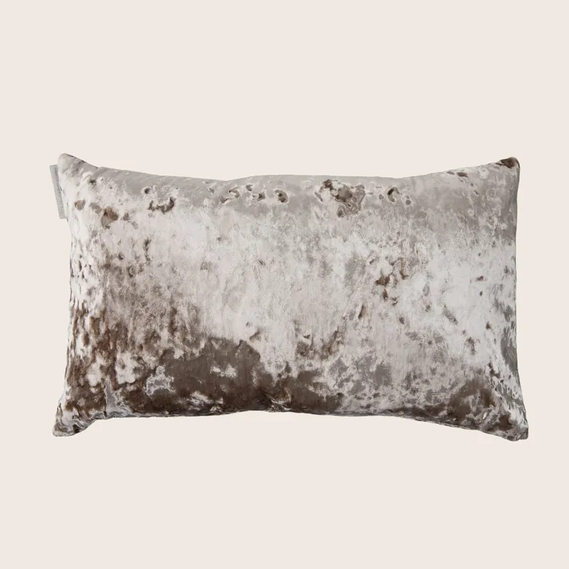 Crushed Velvet Pillow Taupe - Aviva Stanoff