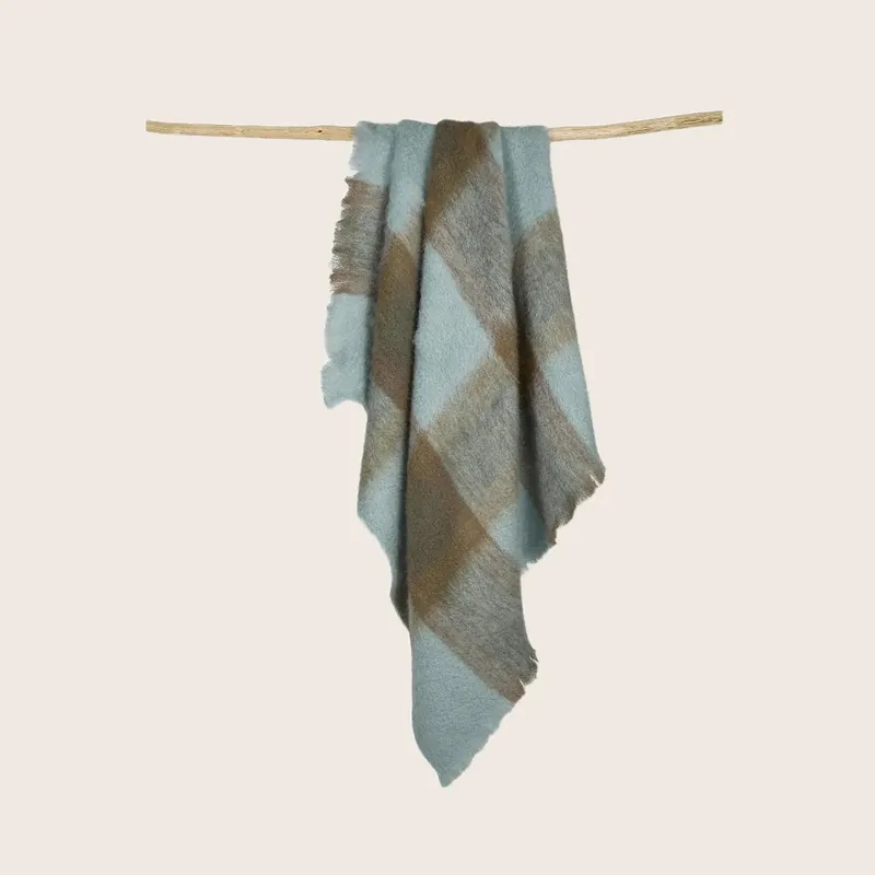 Mohair Buffalo Check Throw - Hijos de Cicilio Valganon SL