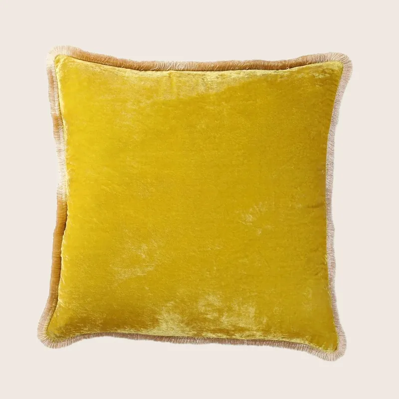 Shaded Fringe Pillow, Citronella - Anke Drechsel