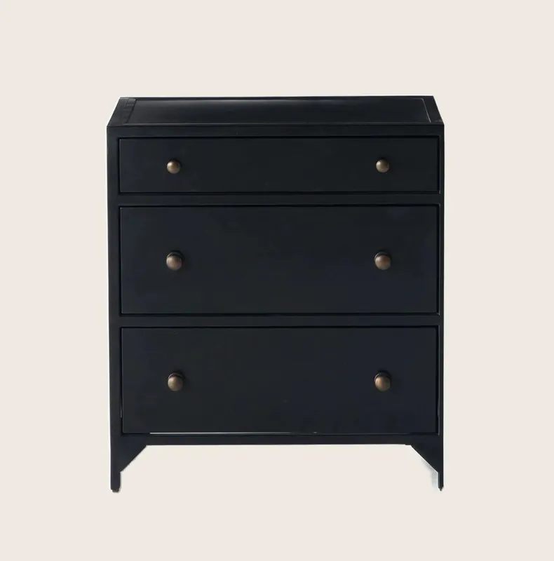 Black Metal Bedside Table - Four Hands