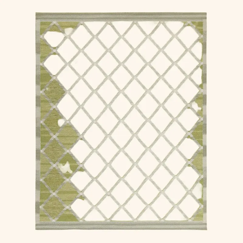 Green Flatweave Cotton Rug - 8'1" x 10'3"