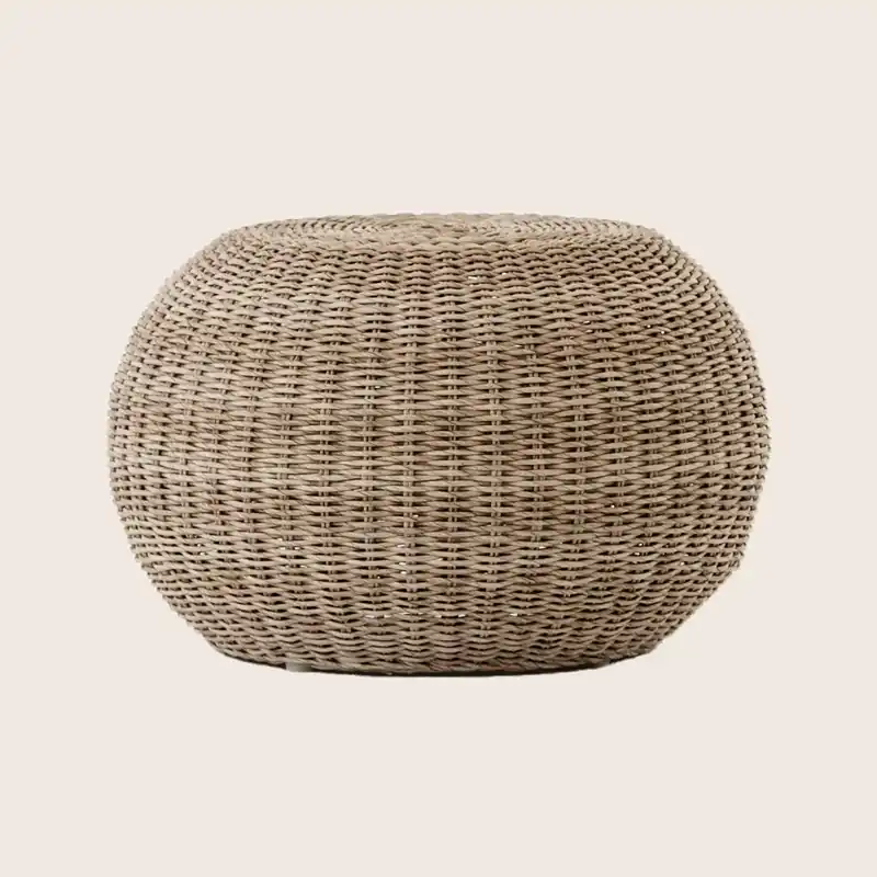 Woven Outdoor Accent Stool - Four Hands