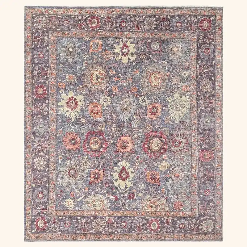 Purple Traditional Wool Rug - 8'1" x 9'8"