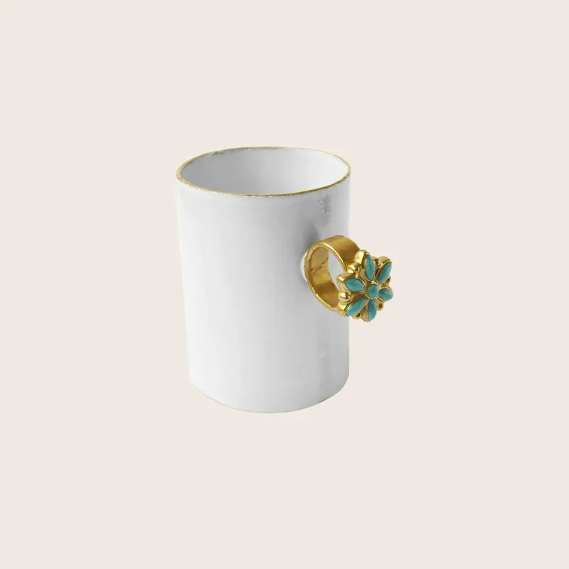 Blue Flower Ring Cup - Astier de Villatte Sarl
