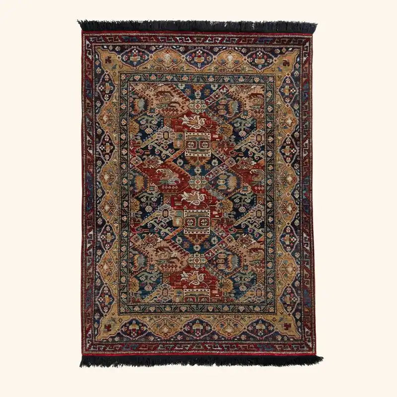 Multicolored Traditional Wool Rug - 5'1" x 7'3"