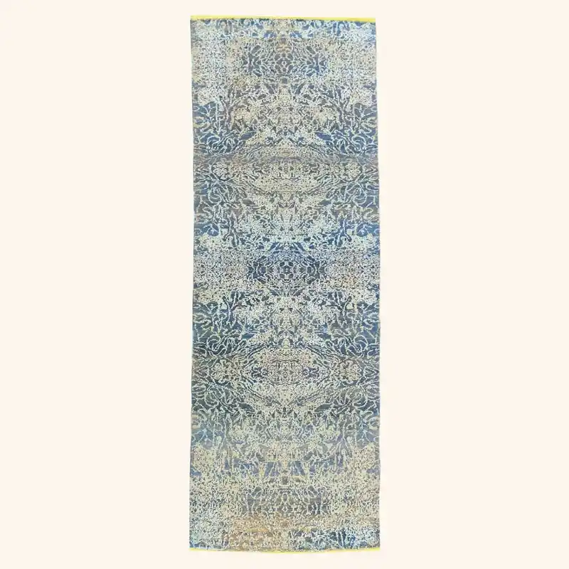Blue Alchemy Transitional Wool Silk Blend Runner - 2'11" x 10'3"